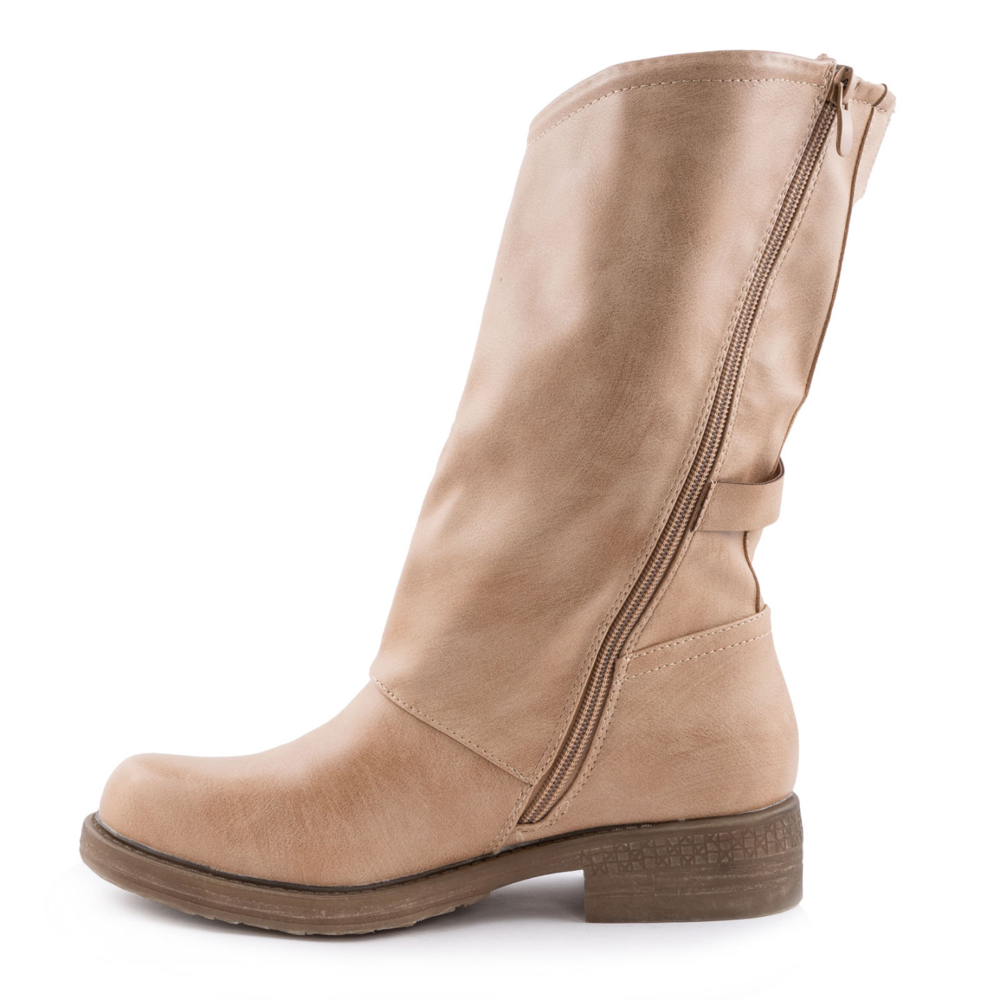 Women's Biker Boots With Buckles Casual Motorcycle Shoes