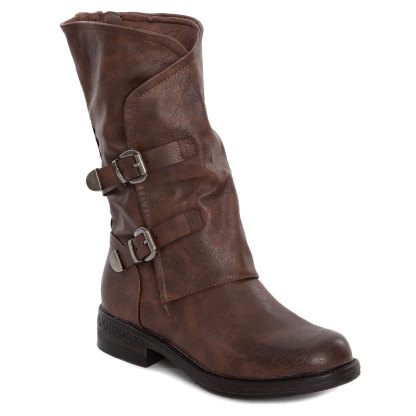 Women's Biker Boots With Buckles Casual Motorcycle Shoes