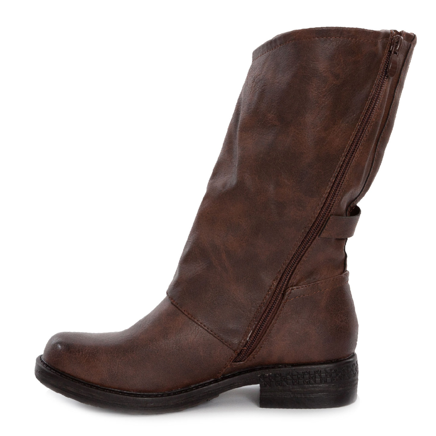 Women's Biker Boots With Buckles Casual Motorcycle Shoes