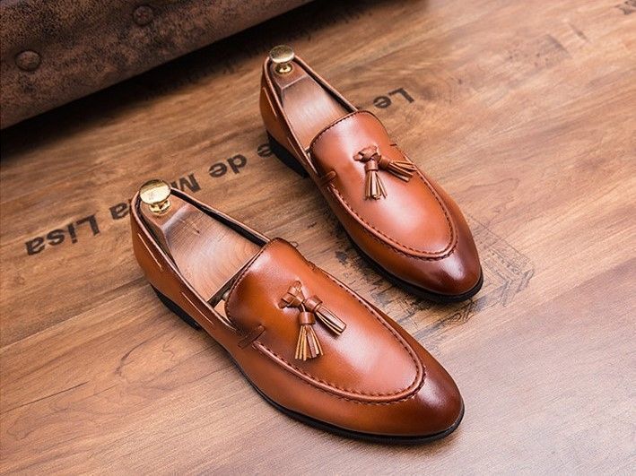 Men's round toe tassel casual shoes