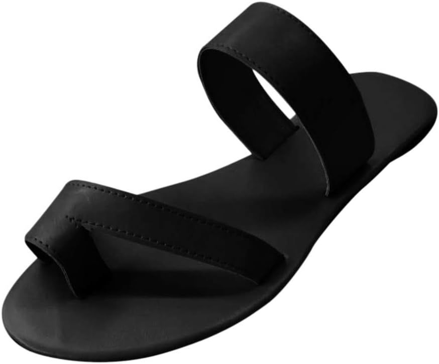 Casual women's slip-on sandals with toe and breathable flat heel shoes