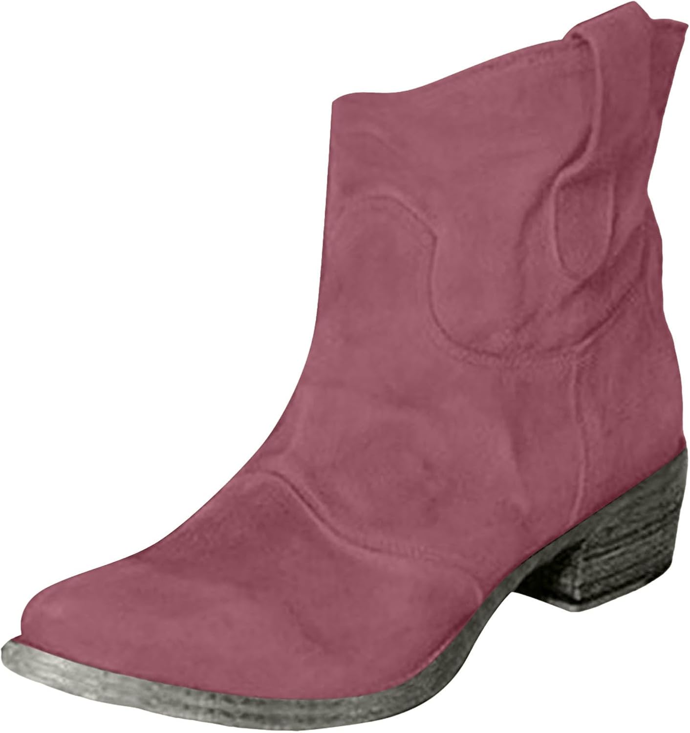 Ankle Boots for Women Low Heel, Chunky Low Heel Winter Wide Width Ankle Boots Slip on Elastic Fall Short Ankle Boots for Women Dressy