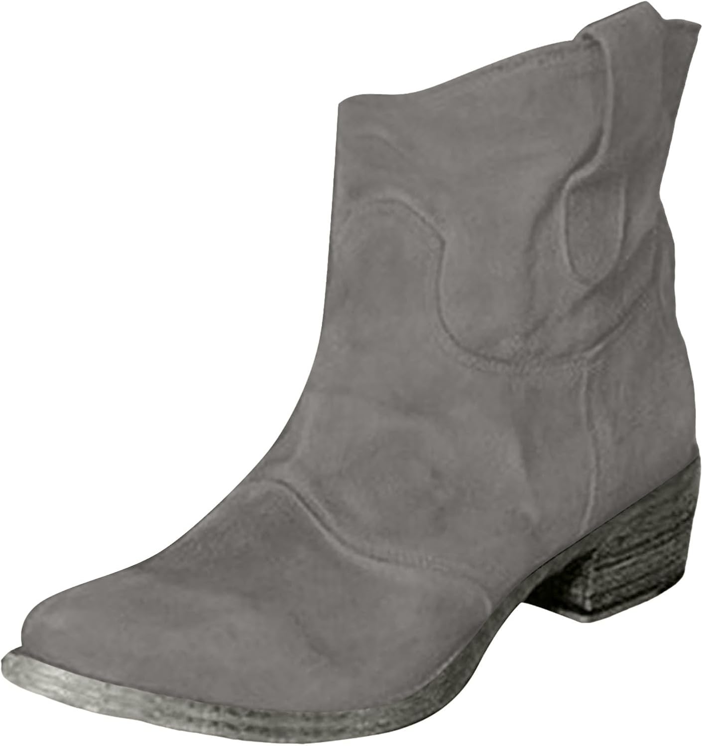 Ankle Boots for Women Low Heel, Chunky Low Heel Winter Wide Width Ankle Boots Slip on Elastic Fall Short Ankle Boots for Women Dressy