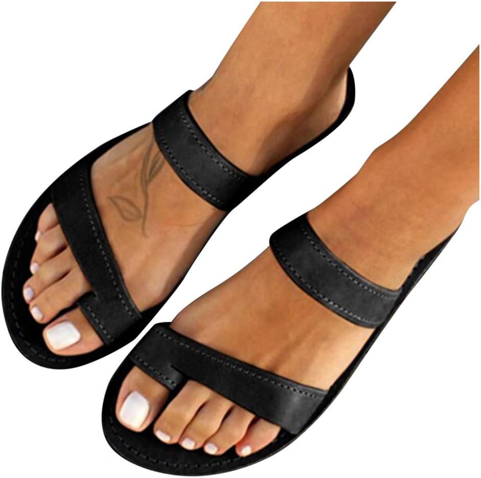 Casual women's slip-on sandals with toe and breathable flat heel shoes