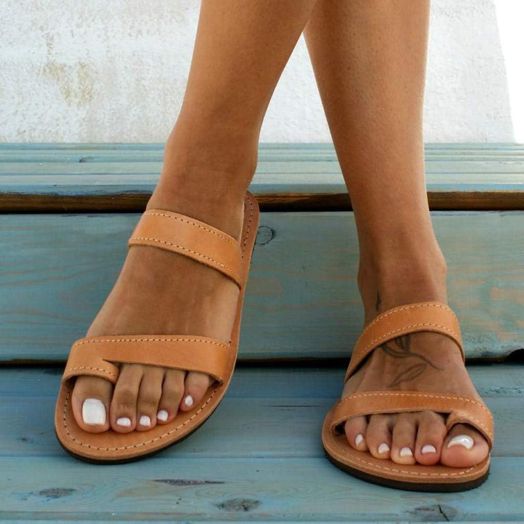 Casual women's slip-on sandals with toe and breathable flat heel shoes