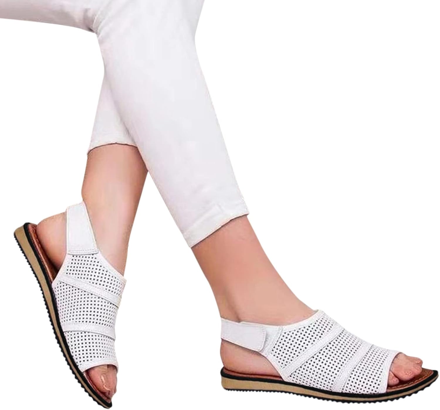 Summer Sandals for Women 2023 Flat, Beach Casual Breathable Slides Non Slip Retro Plus Size Boho Roman Open Toe Comfy Thong