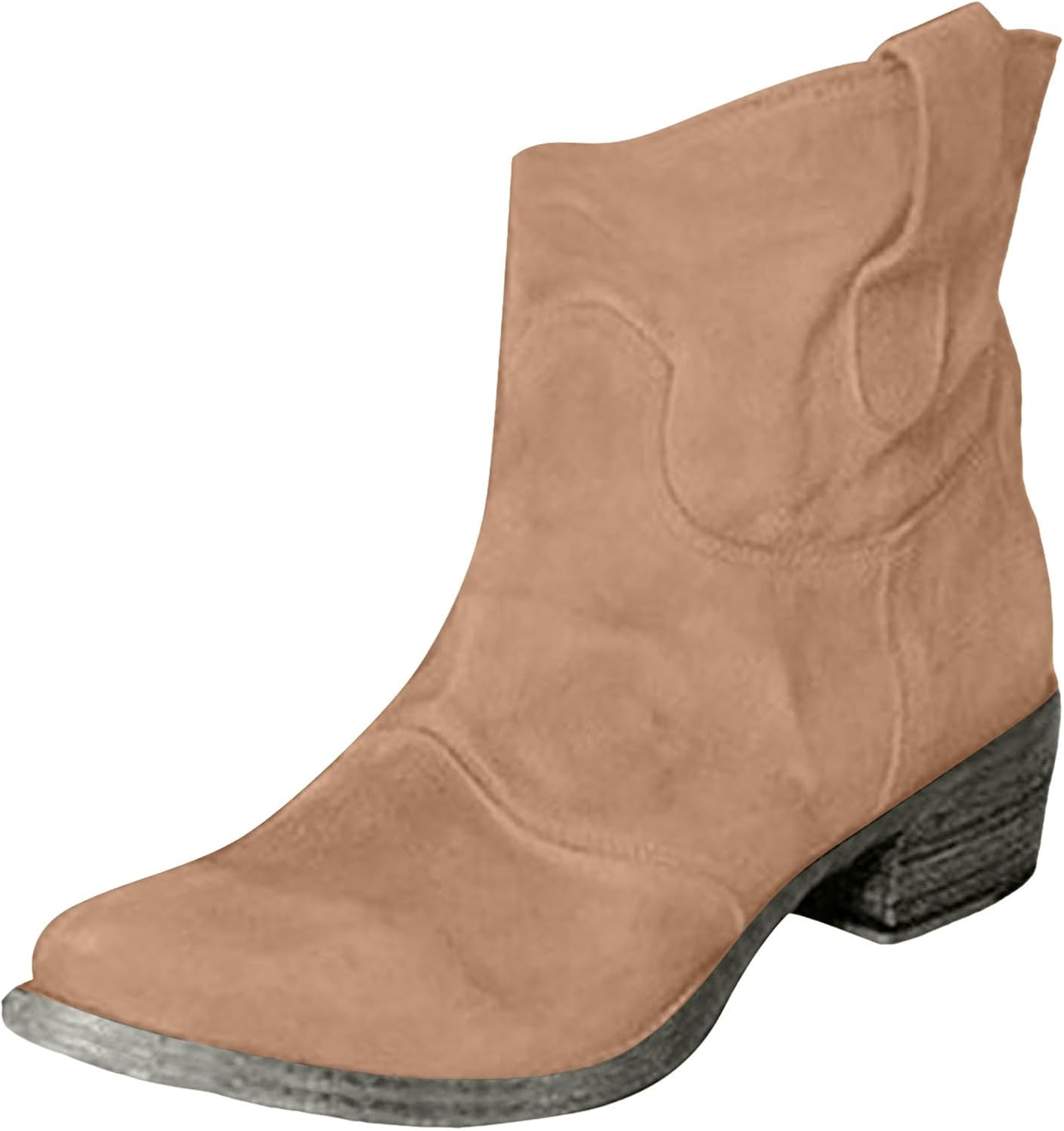 Ankle Boots for Women Low Heel, Chunky Low Heel Winter Wide Width Ankle Boots Slip on Elastic Fall Short Ankle Boots for Women Dressy