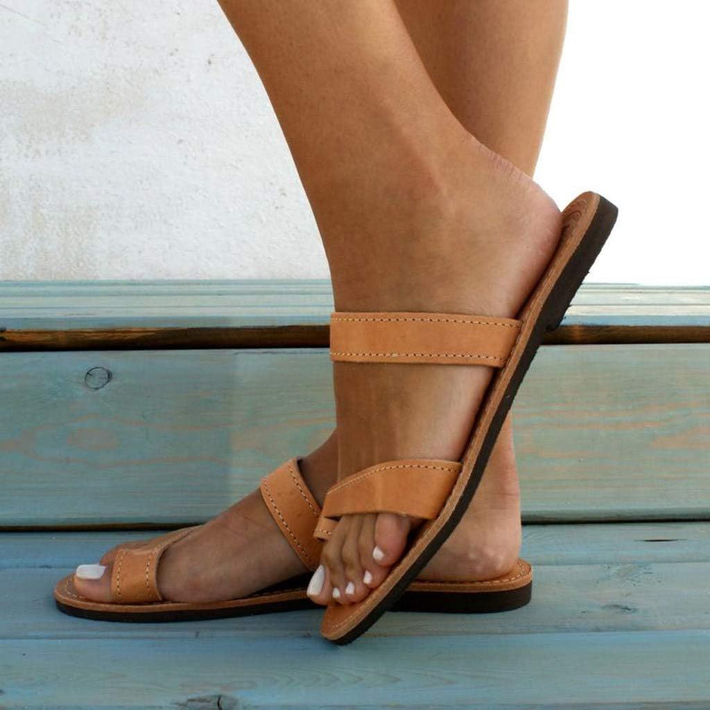 Casual women's slip-on sandals with toe and breathable flat heel shoes