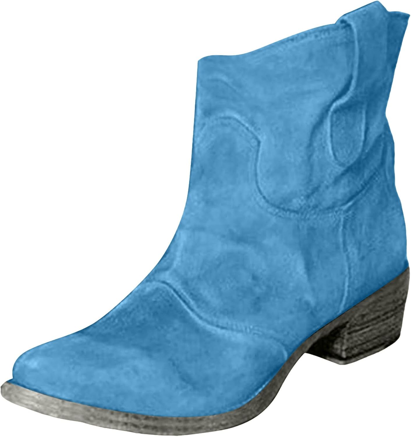Ankle Boots for Women Low Heel, Chunky Low Heel Winter Wide Width Ankle Boots Slip on Elastic Fall Short Ankle Boots for Women Dressy