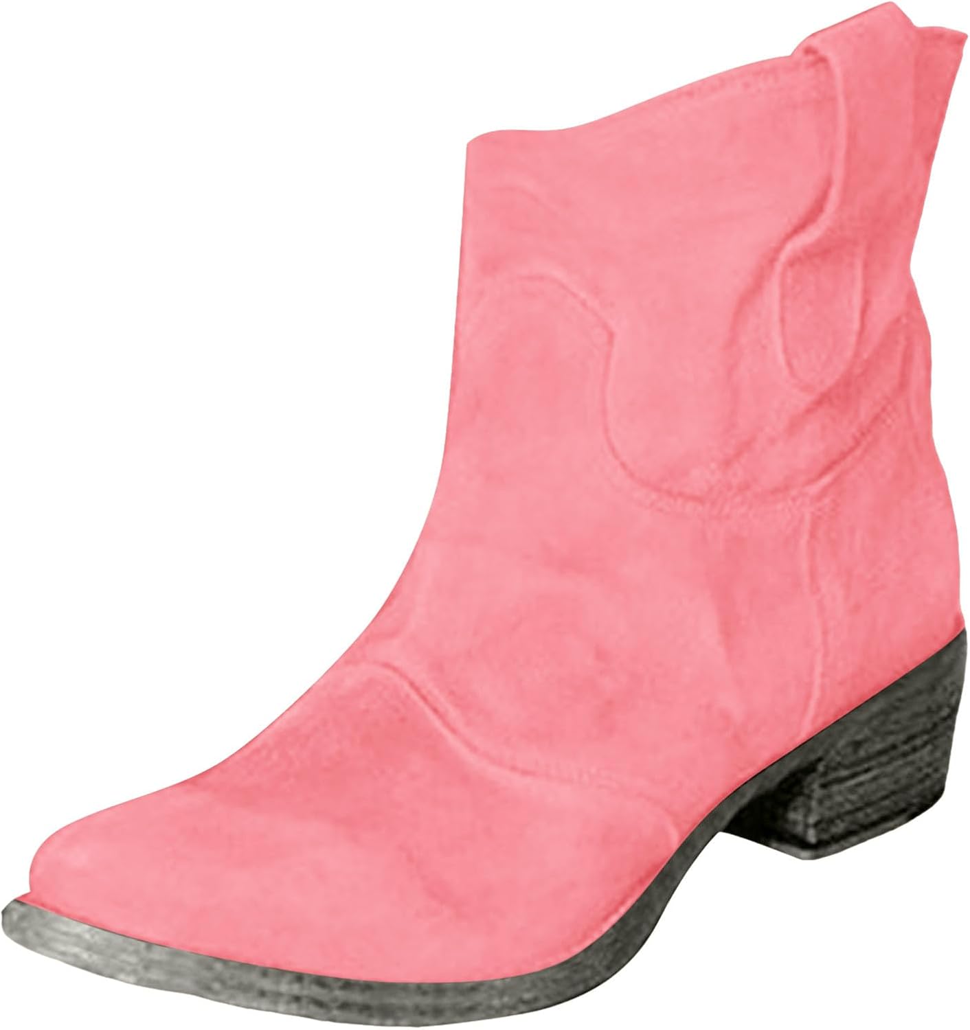 Ankle Boots for Women Low Heel, Chunky Low Heel Winter Wide Width Ankle Boots Slip on Elastic Fall Short Ankle Boots for Women Dressy