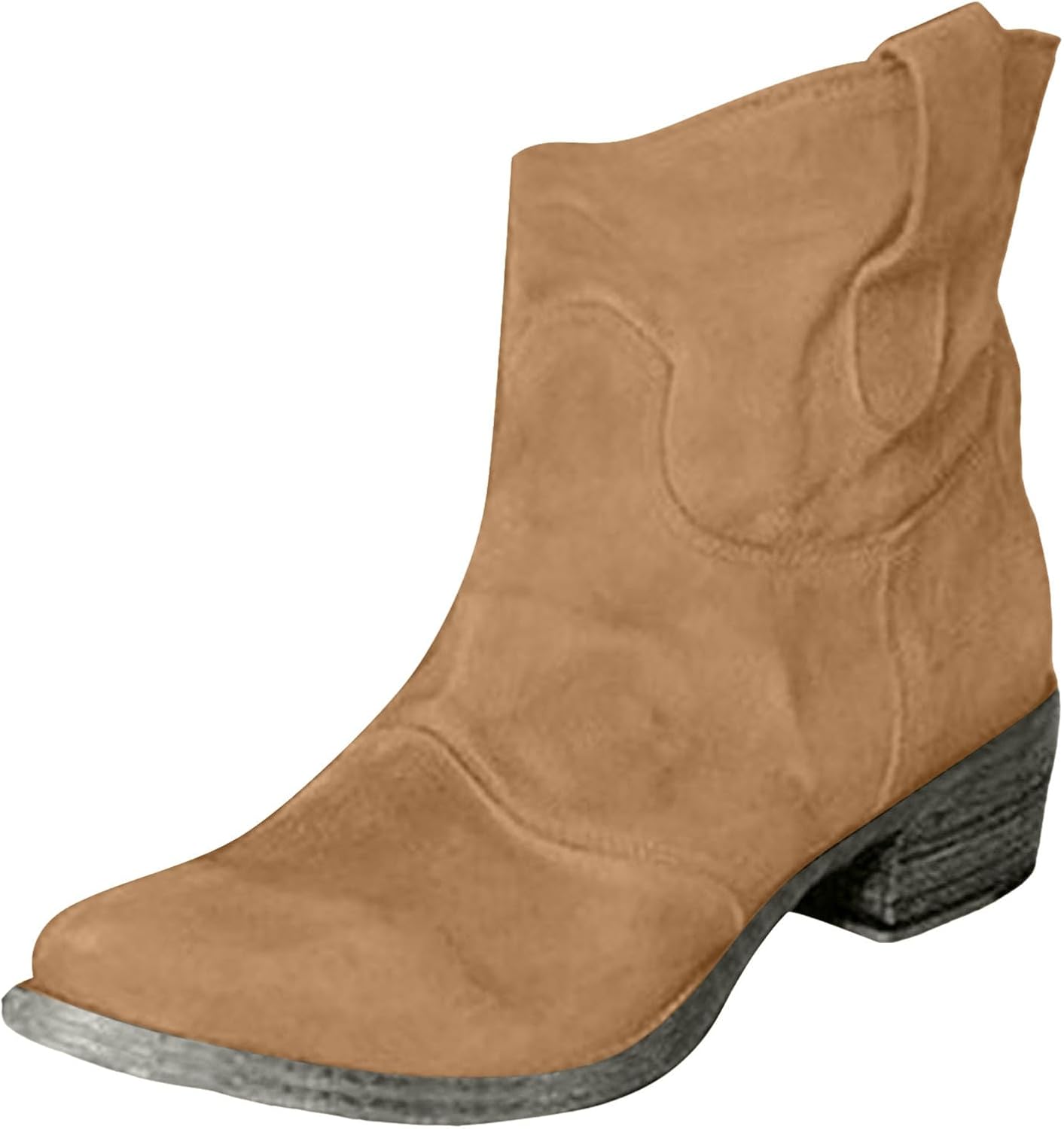Ankle Boots for Women Low Heel, Chunky Low Heel Winter Wide Width Ankle Boots Slip on Elastic Fall Short Ankle Boots for Women Dressy