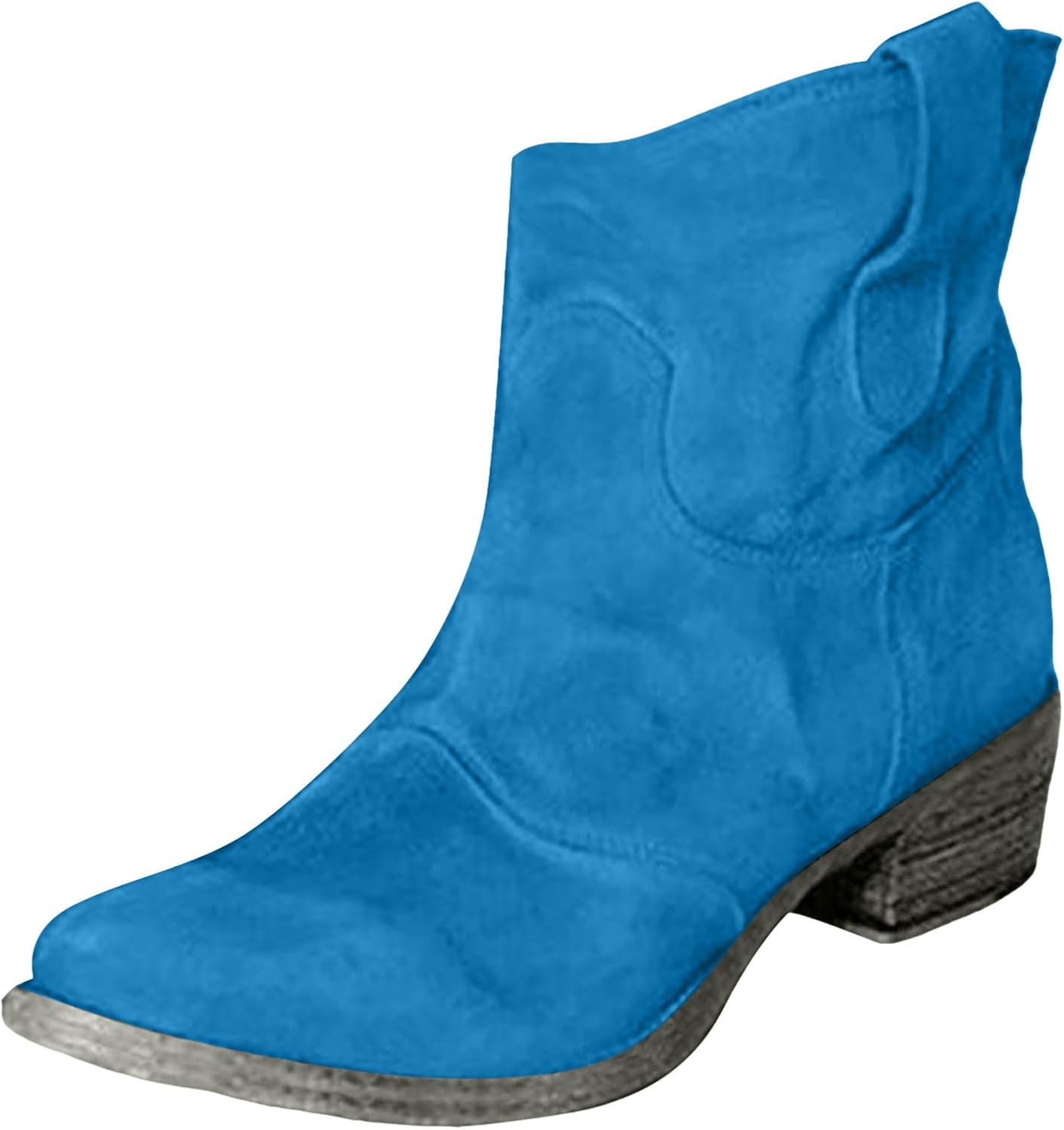 Ankle Boots for Women Low Heel, Chunky Low Heel Winter Wide Width Ankle Boots Slip on Elastic Fall Short Ankle Boots for Women Dressy