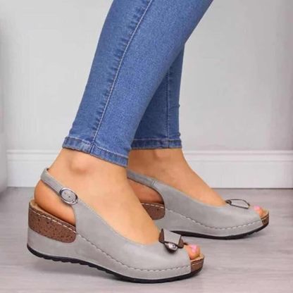 FOURTOC Sandalias de Verano para Mujer, Novedad de 2022, Sandalias de Plataforma con cuña para Mujer, Sandalias Romanas de Boca de Pescado a la Moda, Zapatos de Mujer,Brown,US8/EU40