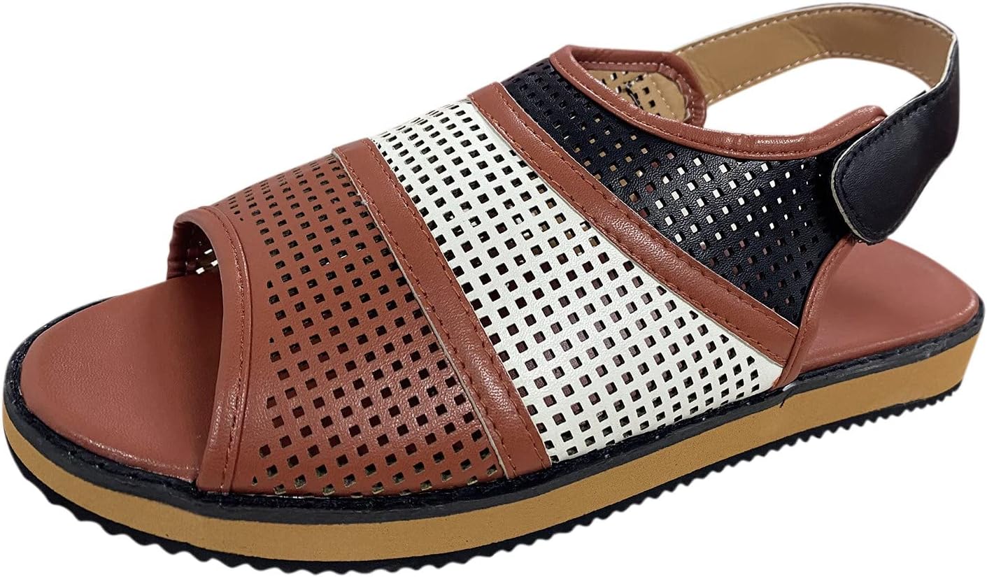 Summer Sandals for Women 2023 Flat, Beach Casual Breathable Slides Non Slip Retro Plus Size Boho Roman Open Toe Comfy Thong