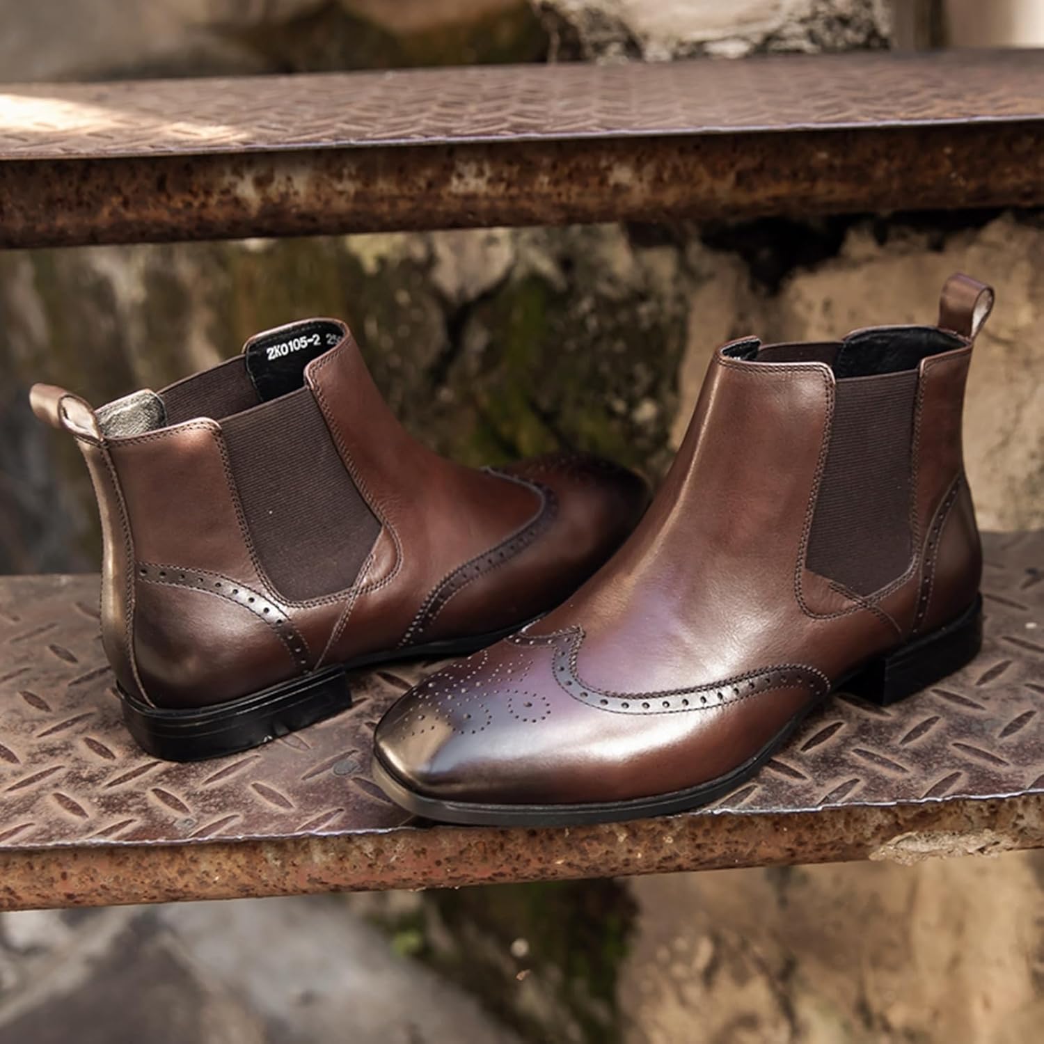 Retro men's warm mid-heel martin boots men's shoes