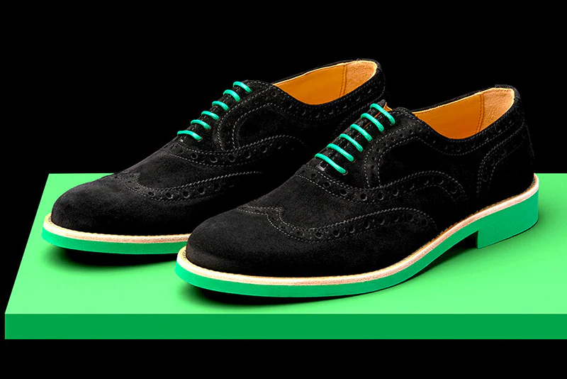 Mens Red Suede Wingtip Dress Shoes