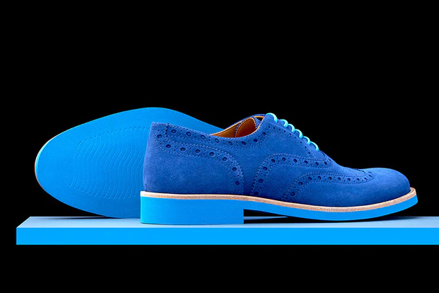 Mens Red Suede Wingtip Dress Shoes