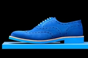 Mens Red Suede Wingtip Dress Shoes