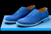 Mens Red Suede Wingtip Dress Shoes