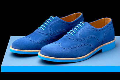Mens Red Suede Wingtip Dress Shoes