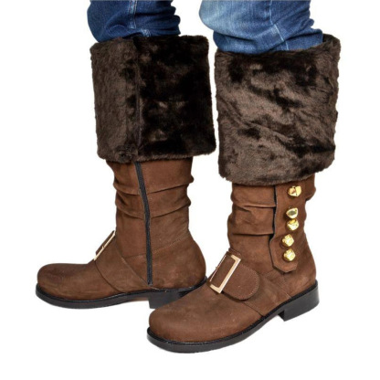 Amazon Temu Cross-Border Foreign Trade New Renaissance Christmas Older Leather Boots Halloween Cosplay