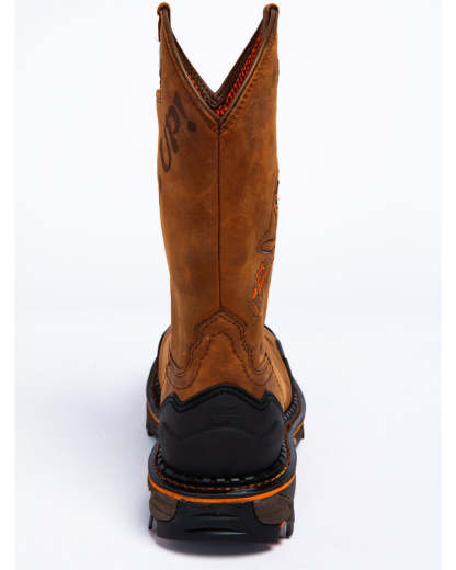 Wildking Men's Vintage Hand Embroidered Skull Square Toe Leather Boots