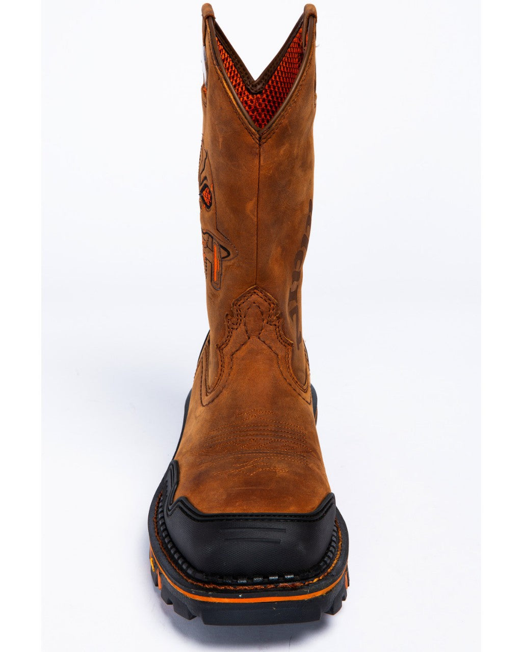 Wildking Men's Vintage Hand Embroidered Skull Square Toe Leather Boots