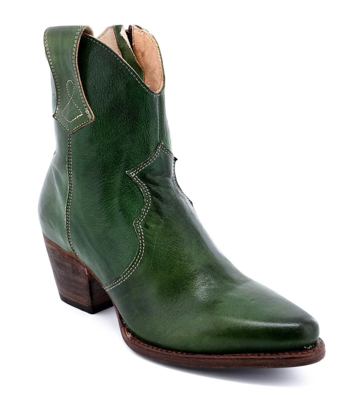 Leather boots side zipper knight boots thick high heel women's shoes