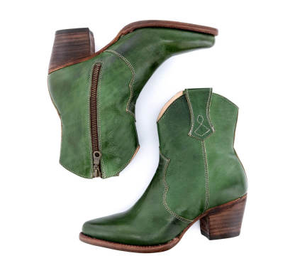 Leather boots side zipper knight boots thick high heel women's shoes