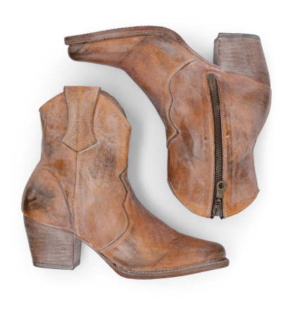 Leather boots side zipper knight boots thick high heel women's shoes