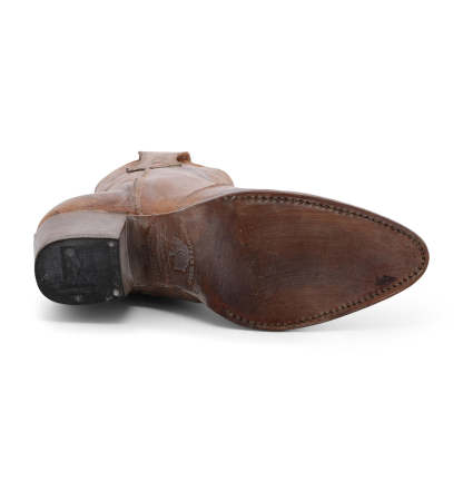 Leather boots side zipper knight boots thick high heel women's shoes