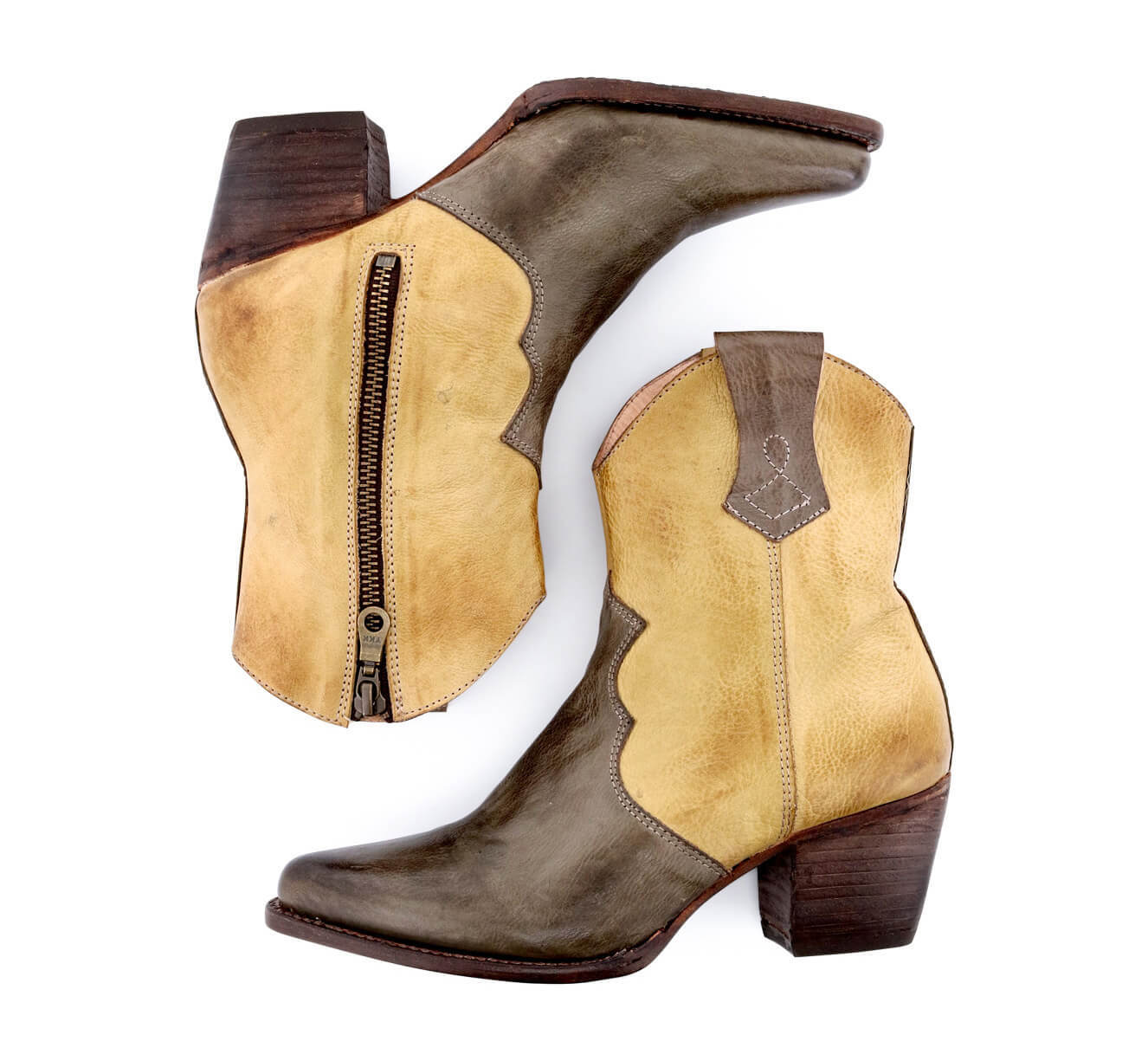 Leather boots side zipper knight boots thick high heel women's shoes