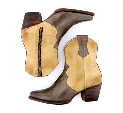 Leather boots side zipper knight boots thick high heel women's shoes