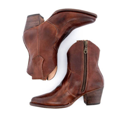 Leather boots side zipper knight boots thick high heel women's shoes