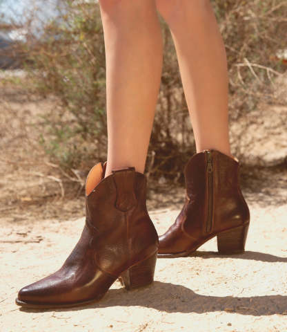 Leather boots side zipper knight boots thick high heel women's shoes