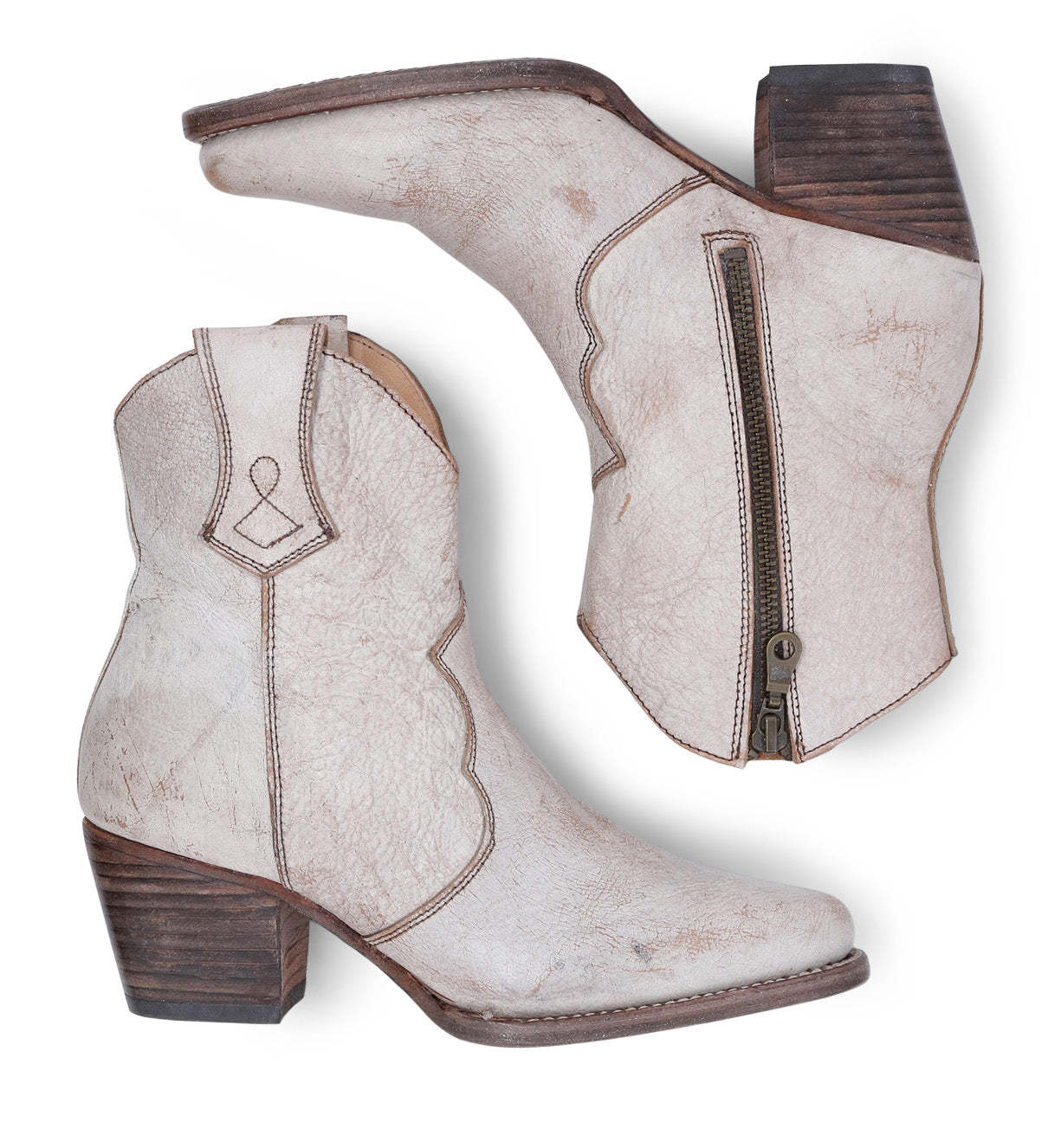Leather boots side zipper knight boots thick high heel women's shoes