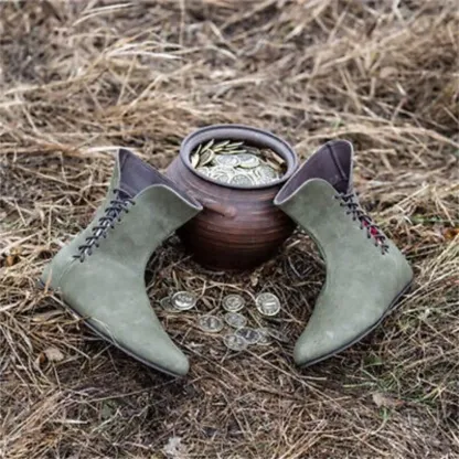Men's Medieval Leather Lace-Up Martin Boots