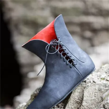 Men's Medieval Leather Lace-Up Martin Boots