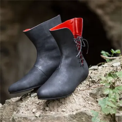 Men's Medieval Leather Lace-Up Martin Boots