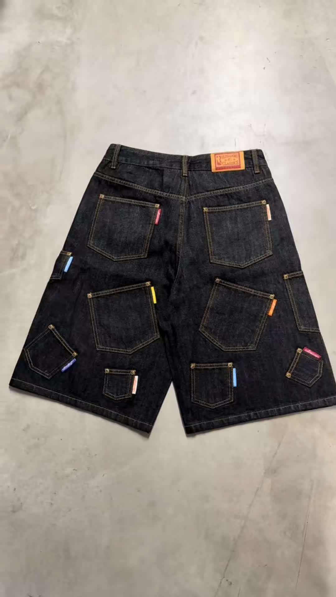 Multi-Pocket Denim Shorts