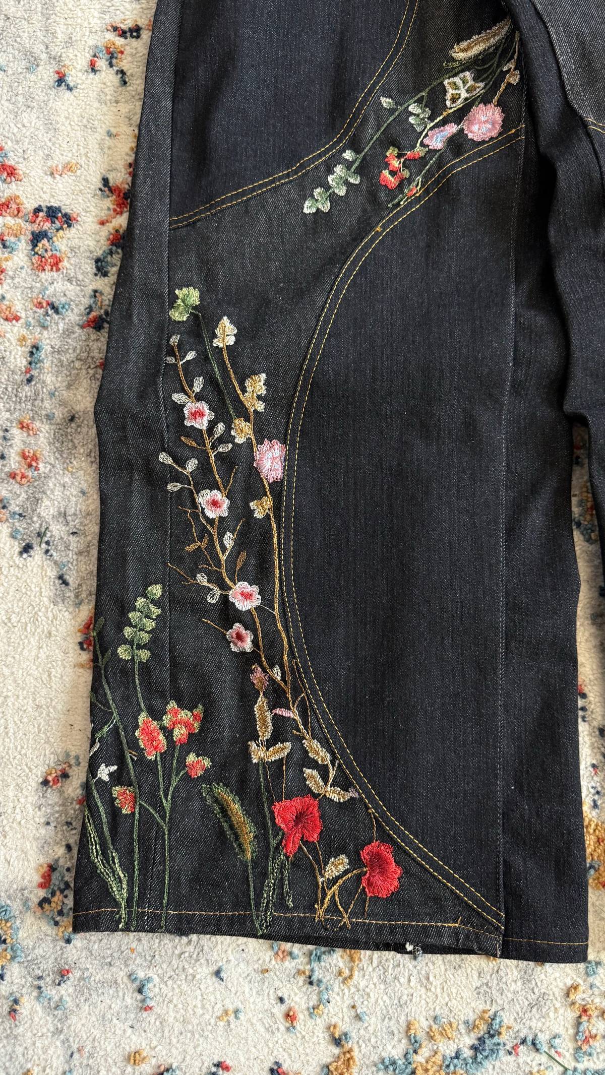 "FLORAL" BAGGY DENIM