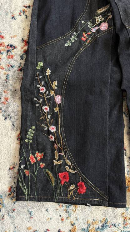 "FLORAL" BAGGY DENIM