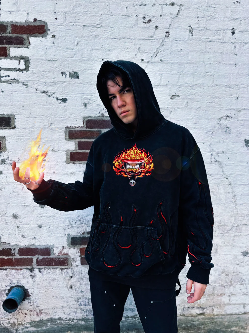 FIRE-FIST EMBROIDERY HOODIE