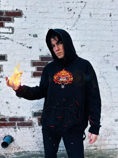 FIRE-FIST EMBROIDERY HOODIE