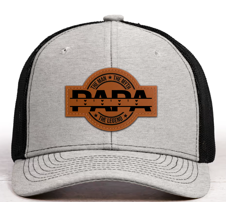 Dad, The Man, The Myth, The Legend - Personalized Leather Patch Hat