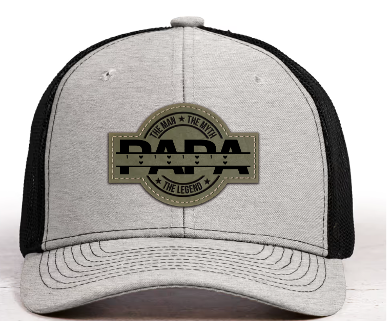 Dad, The Man, The Myth, The Legend - Personalized Leather Patch Hat