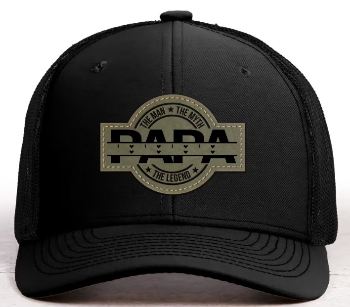 Dad, The Man, The Myth, The Legend - Personalized Leather Patch Hat