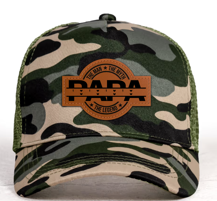 Dad, The Man, The Myth, The Legend - Personalized Leather Patch Hat