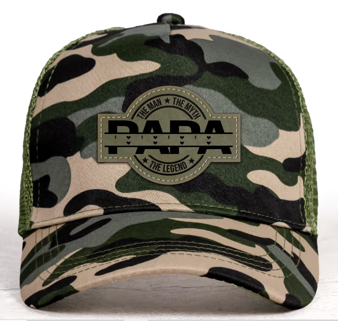 Dad, The Man, The Myth, The Legend - Personalized Leather Patch Hat