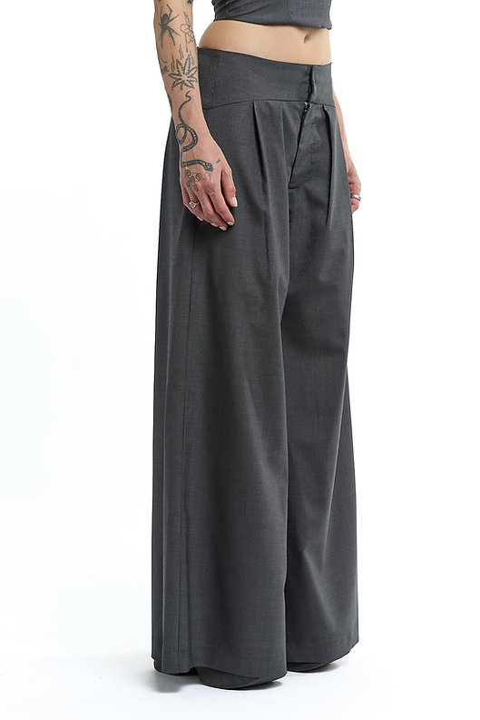 VEIN WOOL TROUSERS